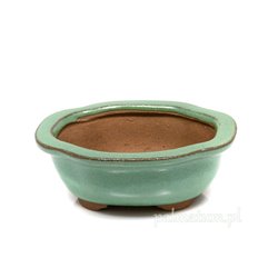 Glazed turquoise small bonsai pot - proportion