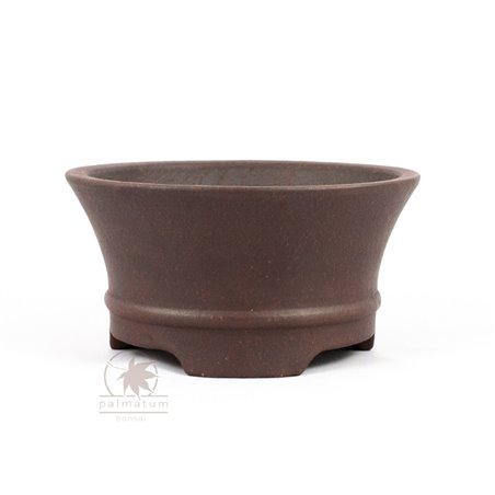 Round unglazed bonsai pot