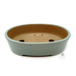 Bonsai pot 16cm oval glazed