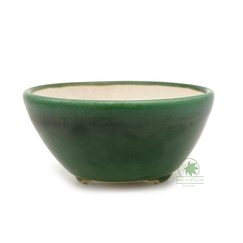 Bonsai pot 8cm round glazed