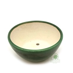 Bonsai pot 8cm round glazed