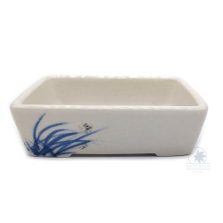 Bonsai pot 10cm rectangular glazed