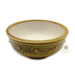 Bonsai pot 14cm round glazed