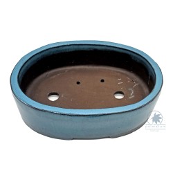 Bonsai pot 24cm oval glazed