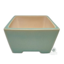 Square glazed bonsai pot 13cm