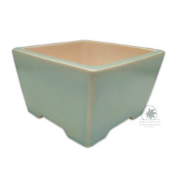 Square glazed bonsai pot 13cm