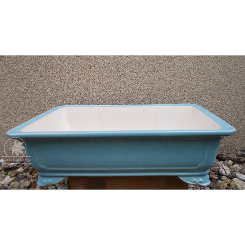 Rectangular glazed bonsai pot 39cm