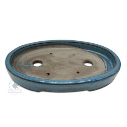 Bonsai pot 23cm oval glazed