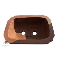 Rectangular unglazed bonsai pot 31cm