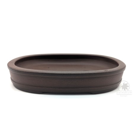 Unglazed oval bonsai pot 19cm