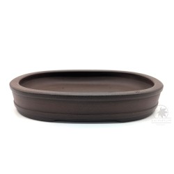 Unglazed oval bonsai pot 19cm