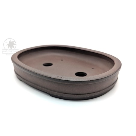 Unglazed oval bonsai pot 19cm