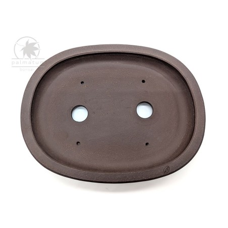 Unglazed oval bonsai pot 19cm