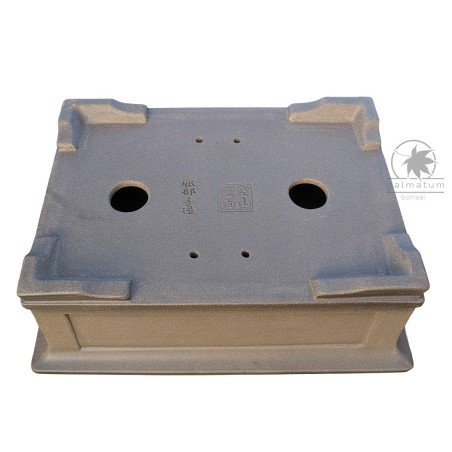 Unglazed rectangular bonsai pot 37cm