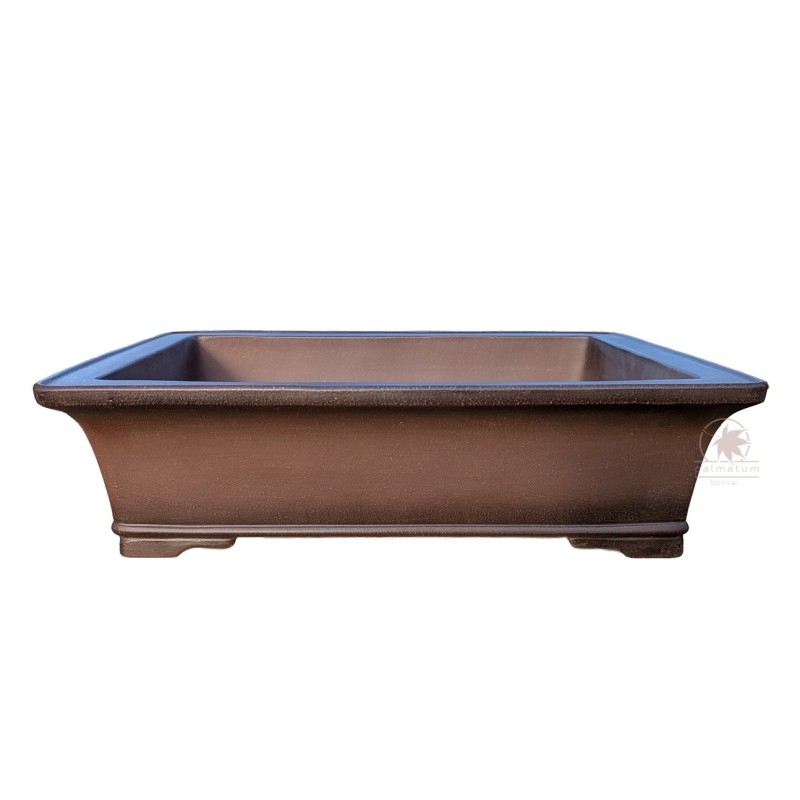 Unglazed rectangular bonsai pot 47cm