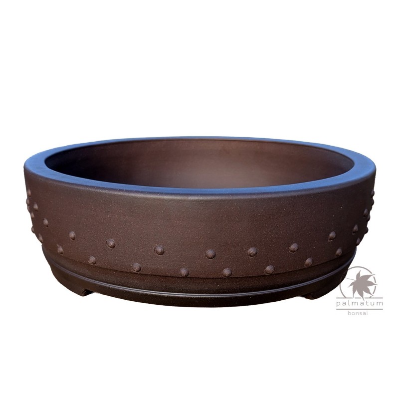 Round drum bonsai pot
