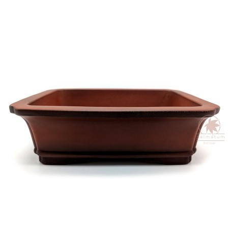 Unglazed rectangular bonsai pot 20cm