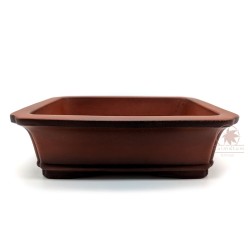 Unglazed rectangular bonsai pot 20cm