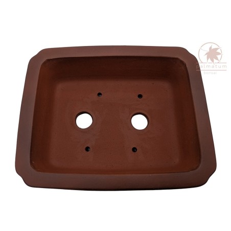 Unglazed rectangular bonsai pot 20cm