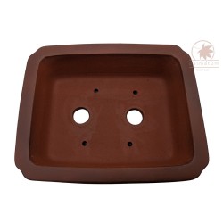 Unglazed rectangular bonsai pot 20cm