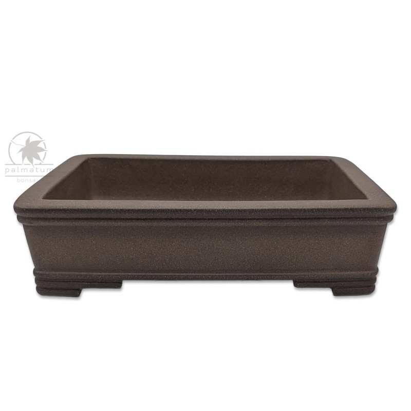 Unglazed rectangular bonsai pot 25cm