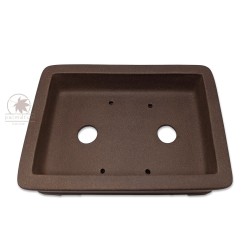 Unglazed rectangular bonsai pot 25cm