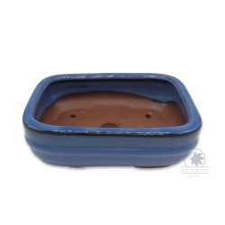 Rectangular glazed bonsai pot 15cm
