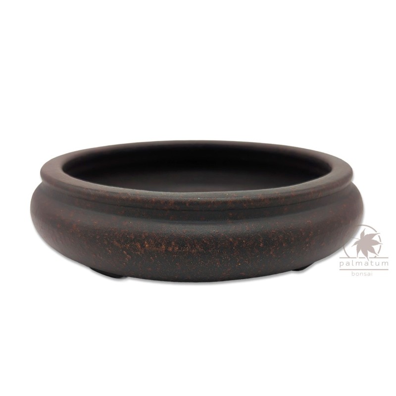 Unglazed round bonsai pot 16cm