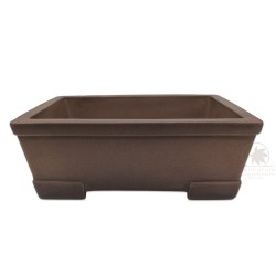 Unglazed rectangular bonsai pot 20cm