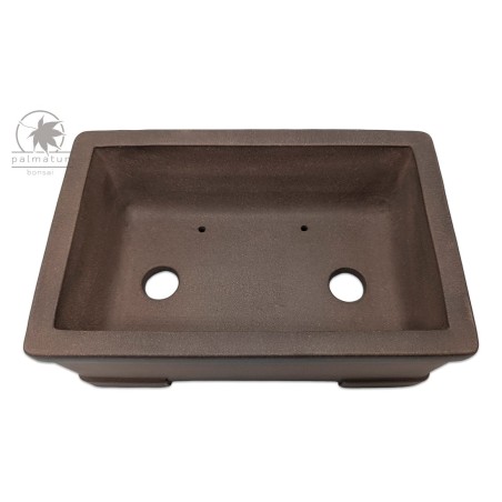 Unglazed rectangular bonsai pot 20cm