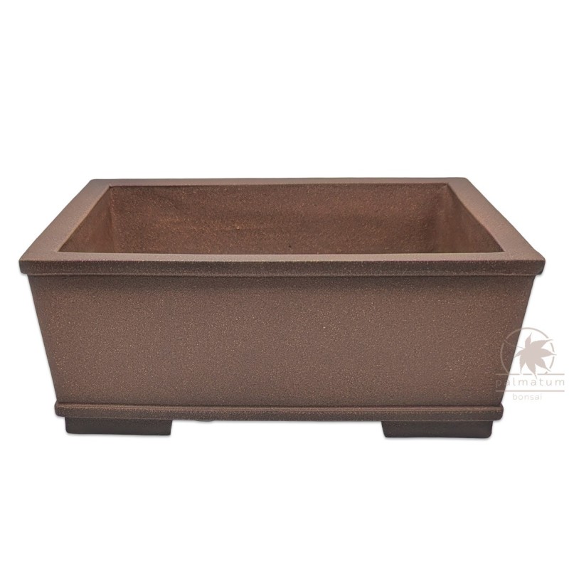 Unglazed rectangular bonsai pot 25cm