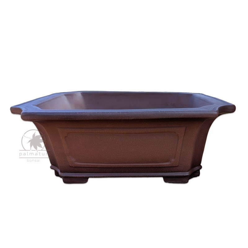 Unglazed rectangular bonsai pot 39cm