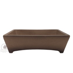 Unglazed rectangular bonsai pot 15cm