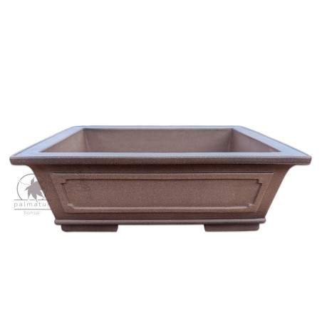 Unglazed rectangular bonsai pot 29cm