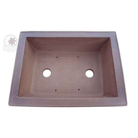 Unglazed rectangular bonsai pot 29cm