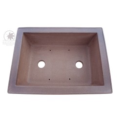 Unglazed rectangular bonsai pot 29cm