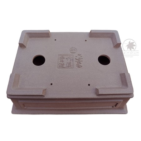 Unglazed rectangular bonsai pot 29cm