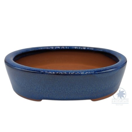 Oval glazed bonsai pot 15cm