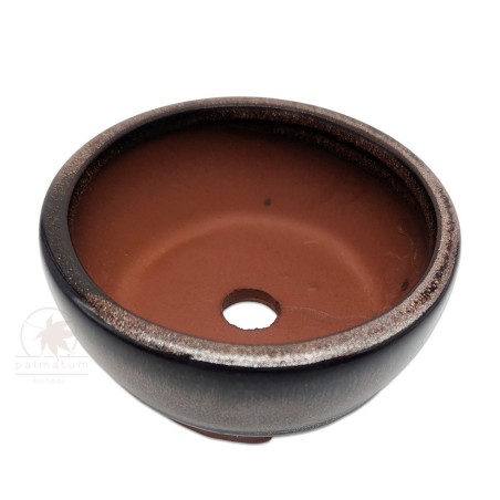 Round glazed bonsai pot 9cm