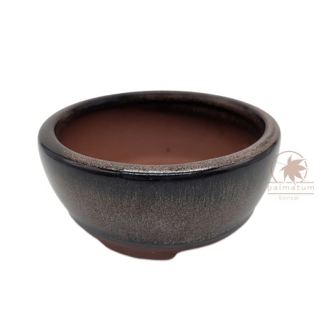 Round glazed bonsai pot 9cm
