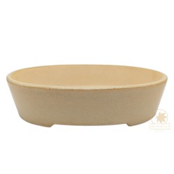 Unglazed oval bonsai pot 16cm
