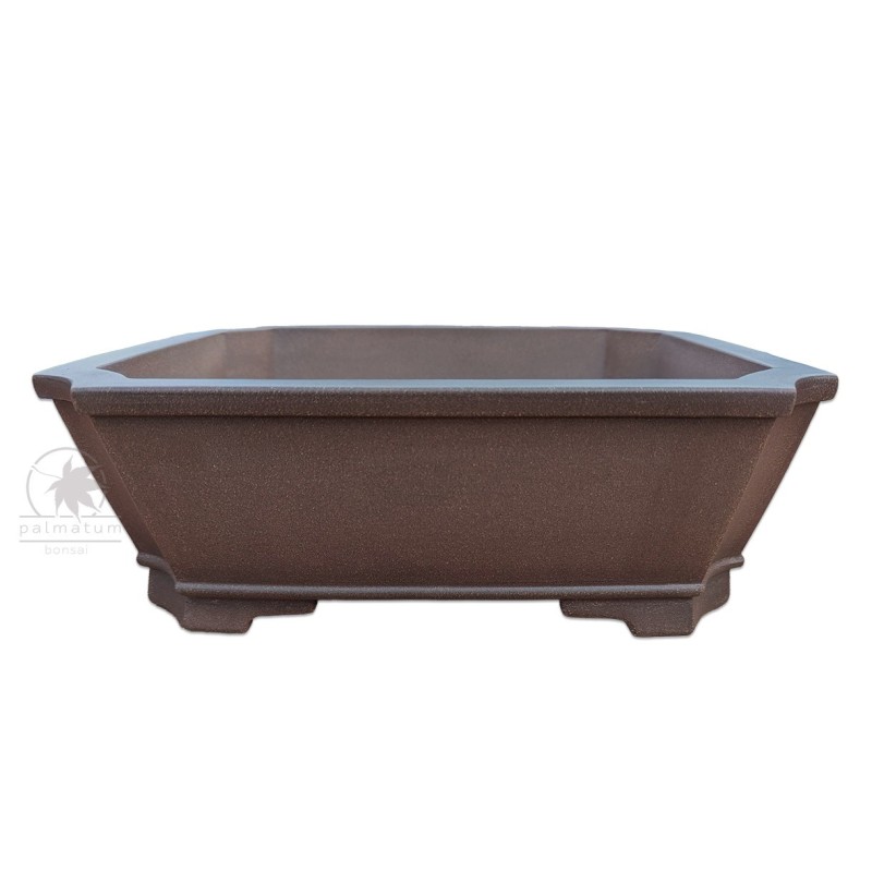 Unglazed rectangular bonsai pot 31cm