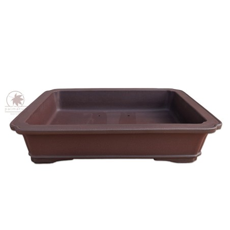 Unglazed rectangular bonsai pot 43cm