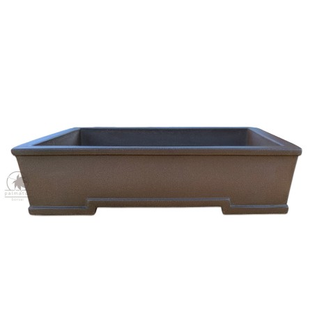 Unglazed rectangular bonsai pot 34cm