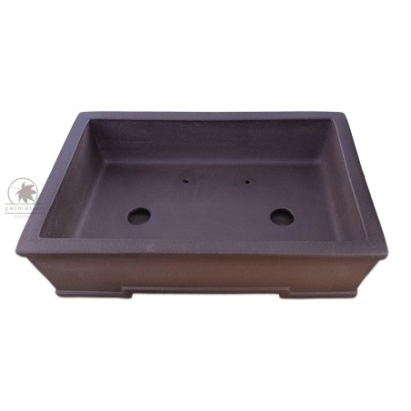 Unglazed rectangular bonsai pot 34cm