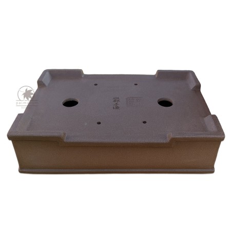 Unglazed rectangular bonsai pot 34cm