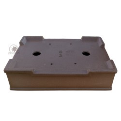 Unglazed rectangular bonsai pot 34cm