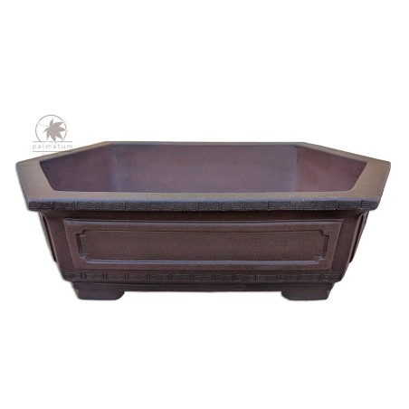 Unglazed hexagonal bonsai pot 30cm