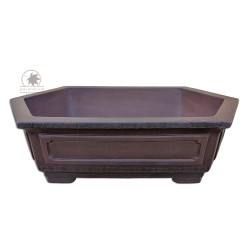 Unglazed hexagonal bonsai pot 30cm