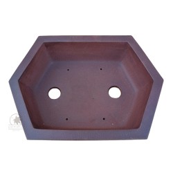 Unglazed hexagonal bonsai pot 30cm
